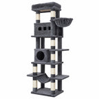 Grand arbre à chat 172 cm gris avec hamac et niches