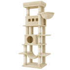 Grand arbre à chat 172 cm beige avec hamac et niches