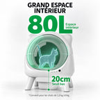 Grand espace intérieur de 80 L pour les chats de 1,5 à 8 kg