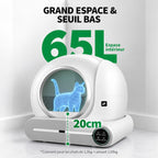 Grand espace intérieur et seuil bas de la litière L'Essentielle