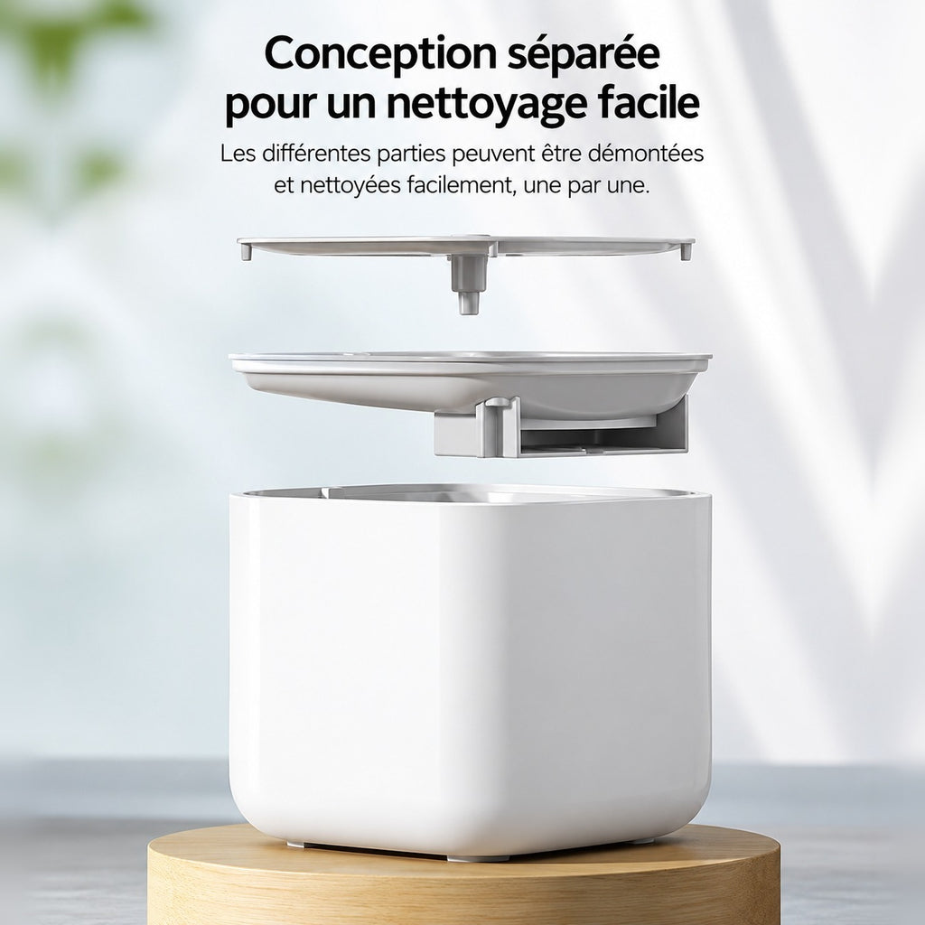 Fontaine Onde démontée en 3 parties pour un nettoyage facile