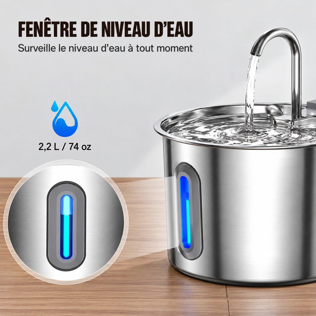 Fenêtre de niveau d'eau de la fontaine Source 2,2 L